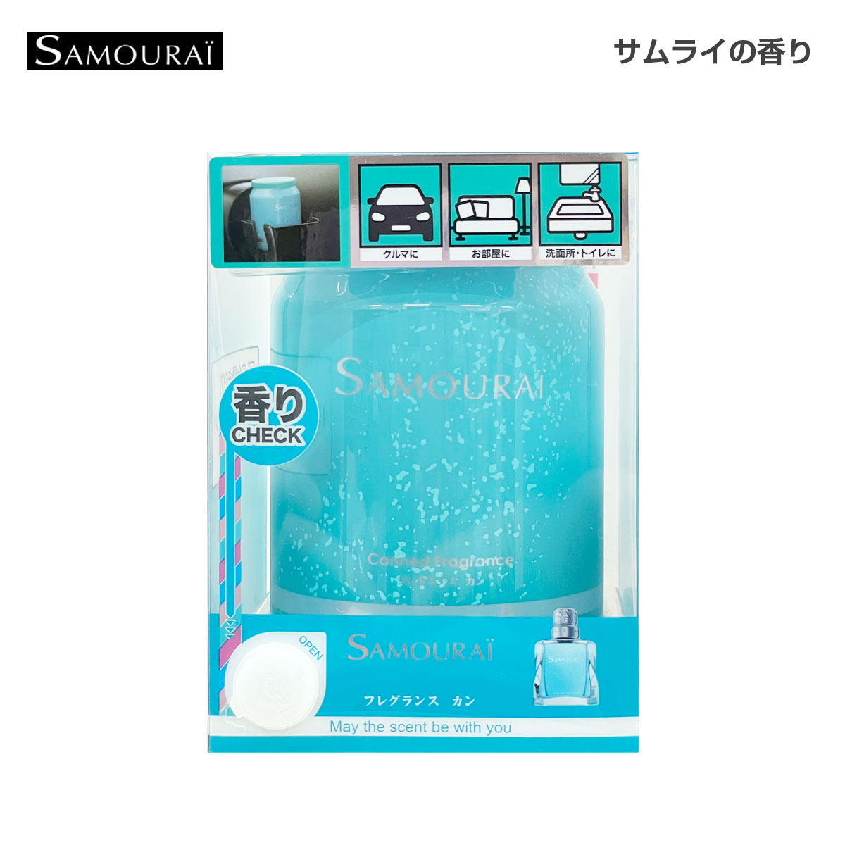 置き型 缶 200g 消臭 車内 室内 SAMOURAI 芳香剤 サムライ フレグランスカン ゲルタイプ 23696 SPRジャパン