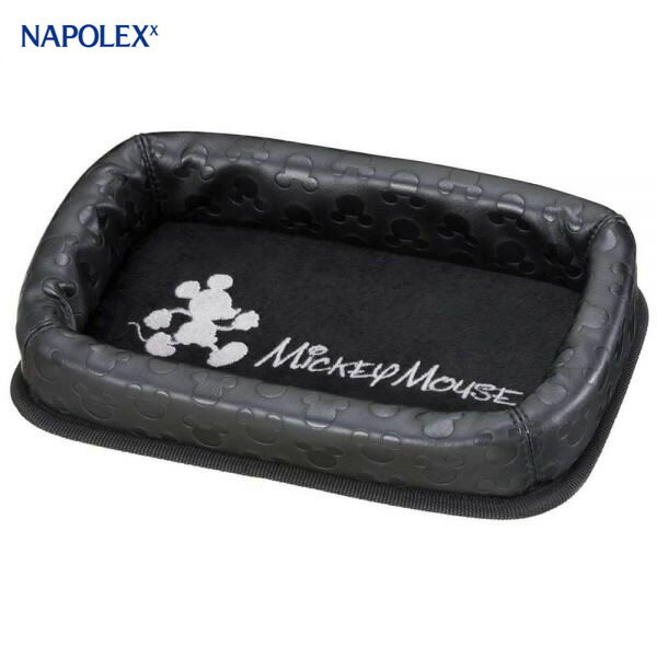 ダッシュボード上 粘着シート取付 本革調 ディズニー レザートレイ ミッキー 車内収納 小物トレイ WD-201 ナポレックス/NAPOLEXのサムネイル