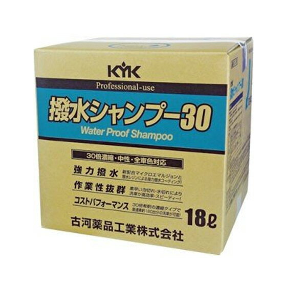 Car Shampoo - プロタイプ 撥水シャンプー30 オールカラー用 18L 21-181 古河薬品工業