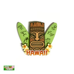 MDF素材 W8×H8cm Tikiマグネット マネー ハワイアン雑貨 冷蔵庫等に CF-MAG-TKMN PICK The HAWAII