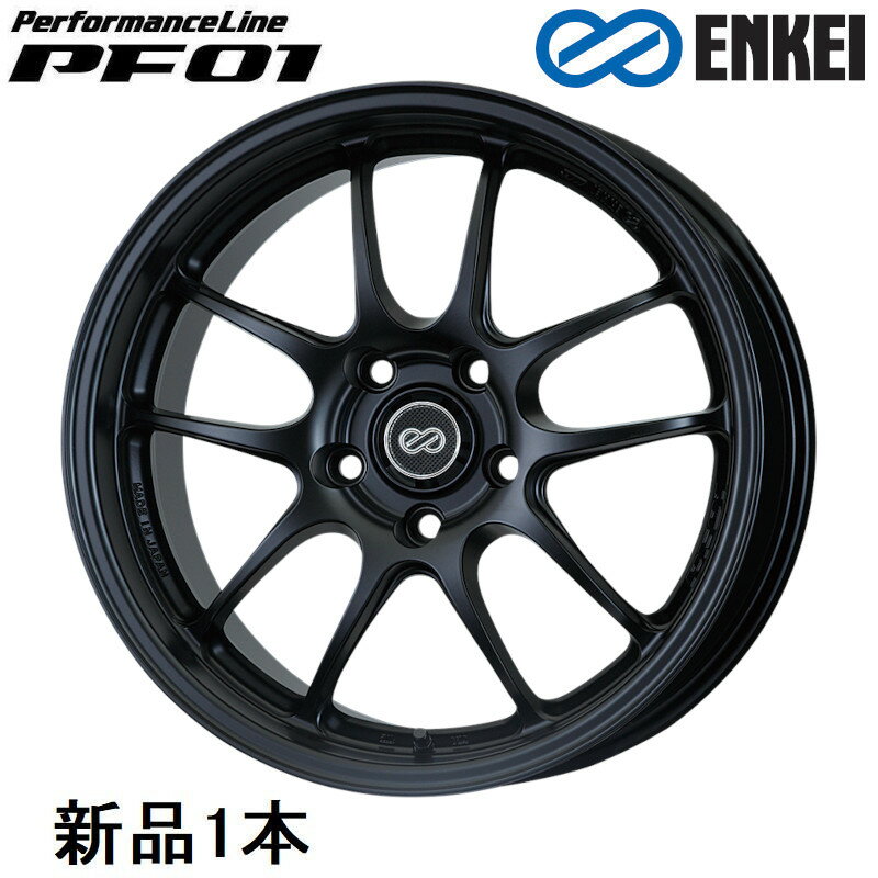 17インチ 17x7J +45 PCD100 4穴 Matte Black ホイール 1本 エンケイ パフォーマンスライン PF01 ENKEI