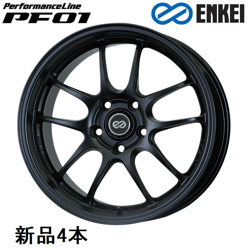 18インチ 18x9.5J +15 PCD114.3 5穴 Matte Black ホイール 4本 エンケイ パフォーマンスライン PF01 ENKEI