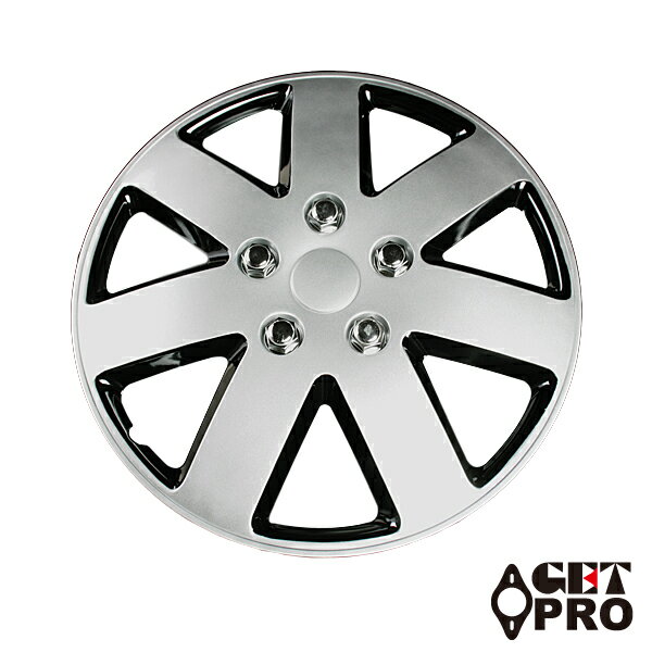 シルバー&ブラック ダイハツ キャストスタイル ホイールキャップ ホイールカバー 15インチ 1台分4枚セット L058DP15 ゲットプロ/GET-PRO
