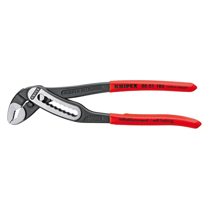 アリゲーター ウォーターポンププライヤー (台紙付き) 8801-180 KNIPEX(クニペックス)