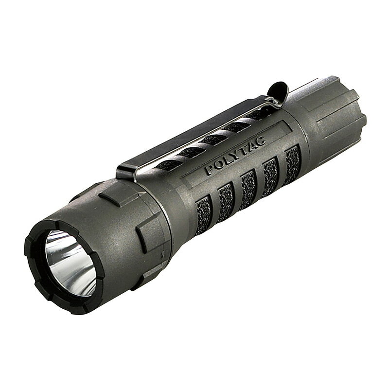 メーカー名：STREAMLIGHT(ストリームライト)品番：88850商品名：ポリタックLEDライト （ブラック）●明るさ(ルーメン)：600(High)、260(Medium)、35(Low)●連続使用時間：2.75時間(High)、5.5時間(Medium)、34時間(Low)、5.5時間(ストロボ)●最大照射距離(m)：297●全長(mm)：150●使用電池：3Vリチウム電池2本(付属)●質量(g)：148●レンズ材質：ポリカーボネート●3m落下テストクリア●防水・防塵規格：IPX7●カラー：ブラック●軽量で衝撃に強いナイロンポリマー製ボディを採用した、コンパクトなハイパワーLEDライト。●自然放電の少ないリチウム電池を使用するため、いざという時頼りになります。●場面に合わせて一時点灯と常時点灯の使い分けが可能。●防水タイプ(IPX7)。