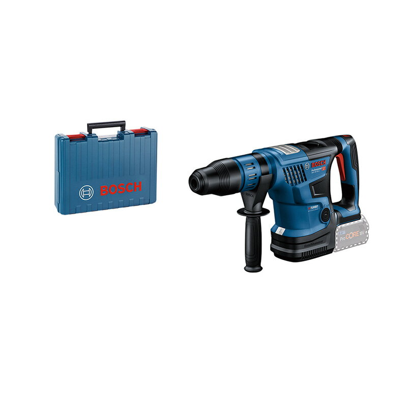 メーカー名：BOSCH（ボッシュ）品番：GBH18V-36CH商品名：コードレスハンマードリル（破つり兼用・SDS-maxシャンク）●打撃力：7J●打撃数(bpm)：0-2900●回転数(min-1)：0-500●質量(kg)：5.1(バッテリー除)●ツールホルダー：SDSmax●定格電圧：18V●穴あけ能力コンクリート(mm)：最小・14/最大・35●最適作業範囲(mm)：14-35(ハンマードリルビット使用時)●音圧レベル(dB(A))：90●音響パワーレベル(dB(A))：101●不確定性K(dB)：3●軽量&ハイパワー、6.1kgで最大7.0Jというバツグンの性能を発揮するProCORE18Vバッテリー搭載のBITURBO Brushlessハンマードリル。●市販されている他のコードレスSDSmaxハンマーより大幅に小型化。●ソフトスタートとロックオン機能付きメインスイッチを組み合わせたユーザーインターフェースとBluetoothコネクト機能により、持続的な破つり作業が可能。[付属品]キャリングケース(1 605 438 1G2)グリース用チューブ(1 615 430 010)コネクティビティチップGCY 42 Professional(1 600 A01 6NJ)サイドハンドル(2 608 000 702)マシンクロス(1 619 200 413)