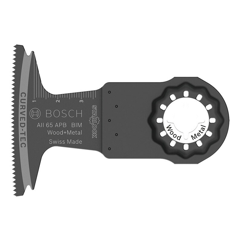 メーカー名：BOSCH（ボッシュ）品番：AII65APB/10商品名：カットソーブレードスターロック（10枚）●刃幅(mm)：65●刃長(mm)：40●材質：バイメタル●原産国：スイス●入数：10個●質量(g)：25●サイズ(mm)：（H)93×（W)37×（D)6.5●最新のマルチツールアクセサリー。●ワンタッチ取付け。●電動工具本体のパワーを確実に伝達する3D形状採用。●豊富なアクセサリーであらゆる作業に対応。●他社機種にも使用可能。●使用用途が色別で仕分けされているので欲しいブレードが一目でわかる。●C-tec●木材&金属用●木材、石膏ボード、広い開口/釘、銅管切断●適用機種：ボッシュ、マキタ、日立OISマルチツール、ボッシュスターロックシステム全機種