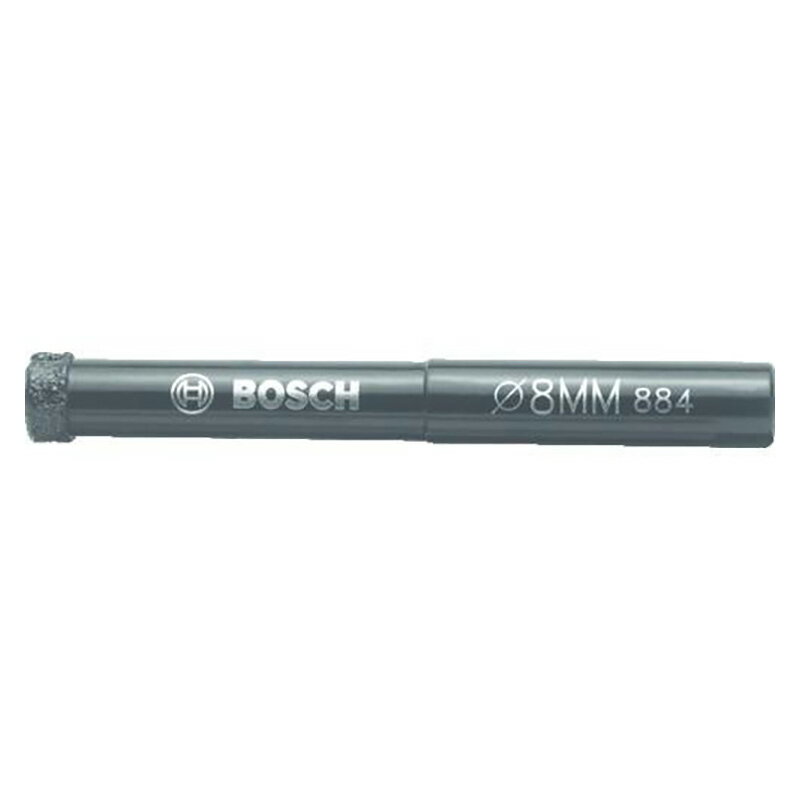 メーカー名：BOSCH（ボッシュ）品番：DDB050065商品名：ダイヤモンドドリルビット5mm●刃先径（mmφ）：5●全長（mm）：65●ビット先端の高品質のダイヤモンドにより高い耐久性を実現。●先端の薄いカッティングエッジにより、今までにない穴あけスピードで、縁欠けのない穴あけが可能。●バッティー工具の回転数に最適な設計。●給水ポンプ位置決めガイドの併用で効果的に穿孔部分を冷却します。●磁器タイル他全てのタイルの穴あけ（厚さ20mmまで※回転数1500回転／分以下でご使用下さい。※機種ごとの使用可能サイズは、各メーカの指定にしたがって下さい。●適合機種：バッテリー式電気ドリルバッテリー式振動ドリル（回転モード）