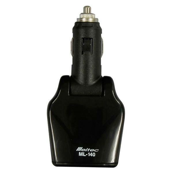 バッテリーチェッカー 電圧チェック USBポート付デジタル電圧計 シガーソケットタイプ/大自工業/Meltec：ML-140