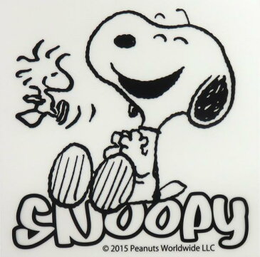 スヌーピー(PEANUTS)の転写ステッカー ブラック 150×150mm LAUGH SNOOPY/AXS/ア-クス:SNS-32