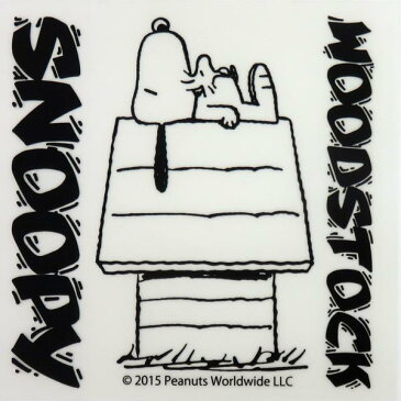 スヌーピー(PEANUTS)の転写ステッカー ブラック 150×150mm HOUSE SNOOPY/AXS/ア-クス:SNS-34