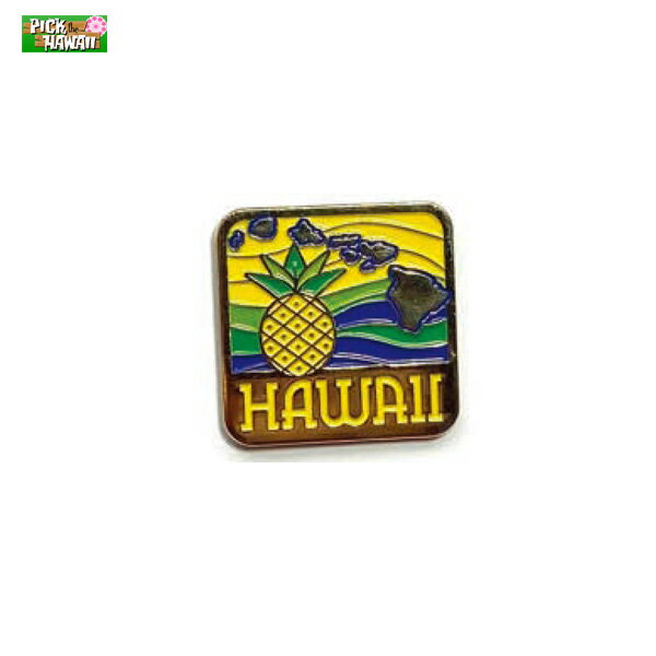 ハワイアン ピンバッジ パイナップルアイランド バッジ かばんやキャップ帽などに ハワイ お土産 PICK The HAWAII BL-PB-PNI