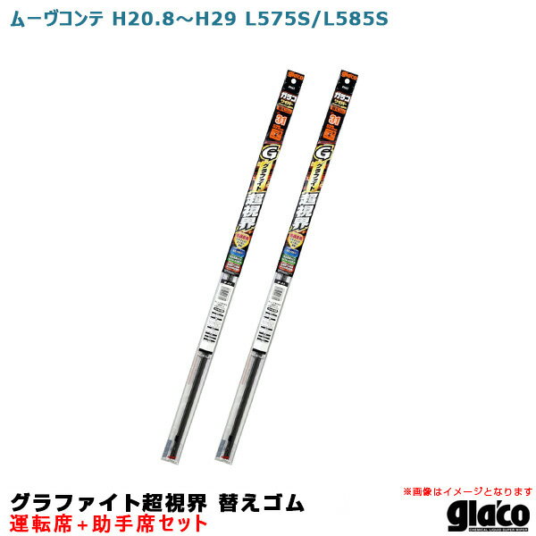 ガラコワイパー グラファイト超視界 替えゴム 車種別セット ムーヴコンテ H20/8～H29 L575S/L585S 運転席+助手席 ソフト99