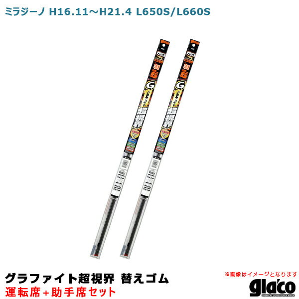 ガラコワイパー グラファイト超視界 替えゴム 車種別セット ミラジーノ H16/11～H21/4 L650S/L660S 運転席+助手席 ソフト99