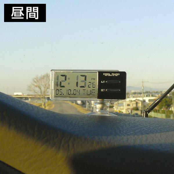 槌屋ヤック/YAC 自動車用シースルークロック 時計 透過液晶採用 吸盤取付タイプ/PZ-372
