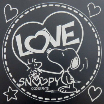 アークス スヌーピー/SNOOPY ピーナッツ/PEANUTS 耐熱・耐水性転写ステッカー ホワイト 150×150mm LOVE SNOOPY SNS-37
