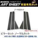 ハセプロ/HASEPRO マジカルアートシート ピラー スタンダードセット ノーマルカット ホンダ オデッセイ RB1/RB2 H15.10～H20.10 カーボン調シート ブラック MS-PH1