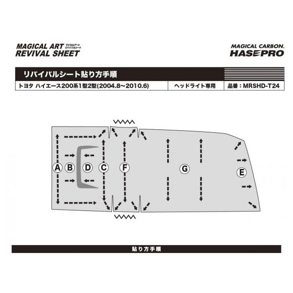 ハセプロ マジカルアートリバイバルシート ハイエース 200系 1・2型(2004.8〜2010.6) 車種別カット ヘッドライト用 透明感復元 MRSHD-T24