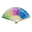 PICK The HAWAII 扇子 ハワイアンファン プルメリア レインボー hawaii ハワイアン雑貨 KC-FAN-RPL