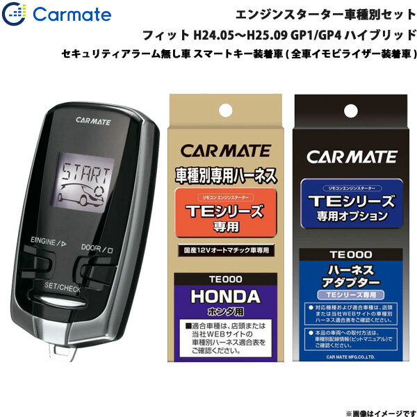 カーメイト エンジンスターター セット 車種別 フィット ハイブリッド H24.05～H25.09 GP1/GP4 TE-W7300 + TE54 + TE430