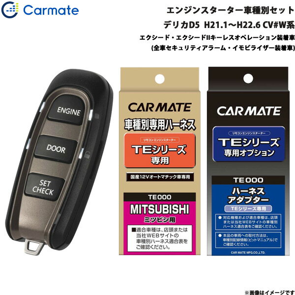 カーメイト エンジンスターター セット 車種別 デリカD5 H21.1～H22.6 CV#W系 TE-W5200 + TE64 + TE421