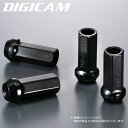 デジキャン ケースペック DIGICAM クロモリレーシングナット 貫通タイプ 4個 50mm M12×P1.5 ロング ブラック CN6K5015BK-DC