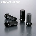 DIGICAM クロモリレーシングナット 7角袋 4個 50mm M12×P1.25 ロング ブラック デジキャン ケースペック CN7F5012BK-DC