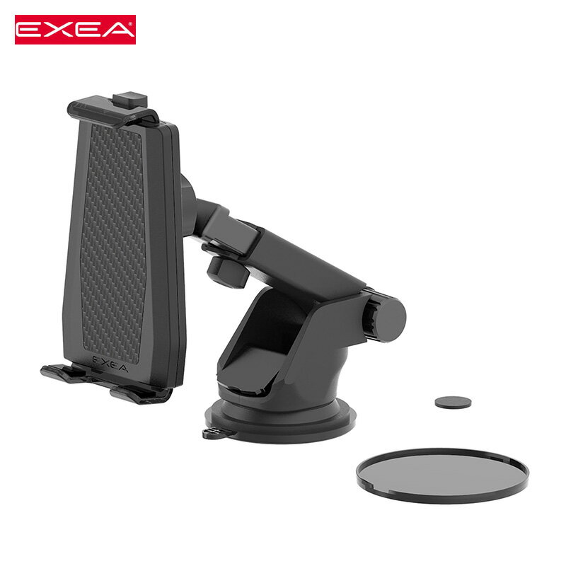 星光産業/EXEA スマホホルダー 車内 吸盤取付型 ゲル付 サイドボタン操作可能 携帯ホルダー 角度調整可能 横向き対応 EC-233