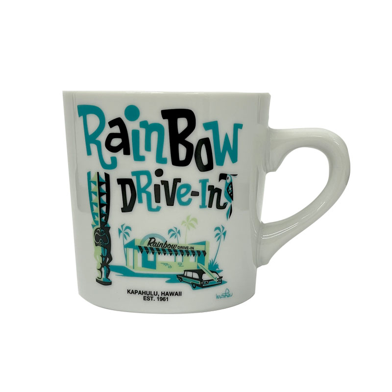 PICK The HAWAII マグカップ ティーカップ Rainbow DRIVE-IN ムーキーサトウコラボ 陶器 コップ TIKI ティキ ハワイ RDM-MC-TK