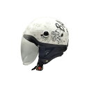 SNOOPY ハーフヘルメット ホワイト シールド付 125cc以下専 57~59cm モノトーンデザイン SNH-103 アークス
