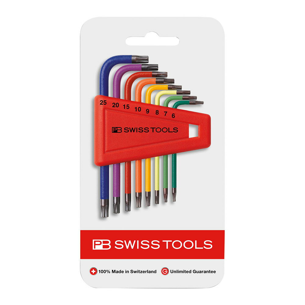 PB SWISS TOOLS(ピービースイスツールズ) L型レインボーヘクスローブレンチセット (パック入り) 410H/6-25RBCN