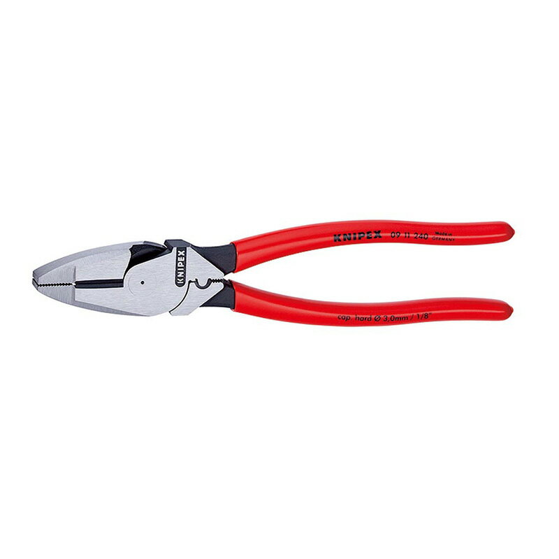 KNIPEX(クニペックス) 強力ペンチ 架線工事用 (圧着付) 0911-240