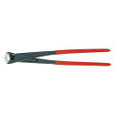 メーカー名：KNIPEX(クニペックス)品番：9911-300商品名：強力型喰い切り (台紙付き)●プライヤー仕上げ：亜鉛合金メッキ(黒)●ヘッド仕上げ：研磨●ハンドル仕様：プラスチックコーティング●切断面：傘状●切断能力（中硬線；φmm)：3.8●切断能力（硬線；φmm)：2.0●ヘッド幅(mm)：25●全長(mm)：300●質量(g)：537●ワイヤーをねじる、切断する作業に最適なリーズナブルな喰い切りです。●非常にスリムな形状で、簡単に奥深い場所にあるワイヤーをねじることができます。●効率的なてこの原理により、少ない力で高い切断能力を発揮します。●少ないストロークでワイヤーを切断することができるので、負担がかかりません。●入念な焼入れ処理が施された刃の硬度は約HRC61。●材質はオイル焼き入れ焼き戻し処理済みの特殊工具鋼。●KNIPEXの強力型喰い切りは非常に切断能力が高く、また少ないストロークでワイヤーを切断することができます。●強力型喰い切りは従来型同サイズの喰い切りに比べ25％少ない力で切断することができます。