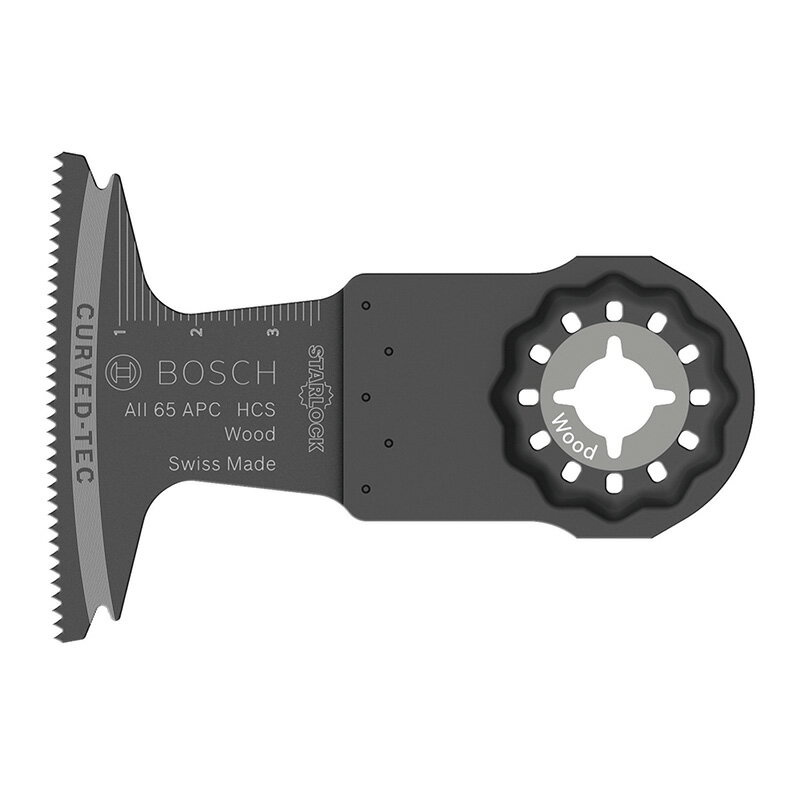 メーカー名：BOSCH（ボッシュ）品番：AII65APC/5商品名：カットソーブレードスターロック（5個入）●刃幅(mm)：65●刃長(mm)：40●材質：炭素工具鋼●原産国：スイス●入数：5個●質量(g)：25●サイズ(mm)：（H)93×（W)37×（D)6.5●最新のマルチツールアクセサリー。●ワンタッチ取付け。●電動工具本体のパワーを確実に伝達する3D形状採用。●豊富なアクセサリーであらゆる作業に対応。●他社機種にも使用可能。●使用用途が色別で仕分けされているので欲しいブレードが一目でわかる。●C-tec●木材用●木材、広い開口・きわ切り切断●適用機種：ボッシュ、マキタ、日立OISマルチツール、ボッシュスターロックシステム全機種