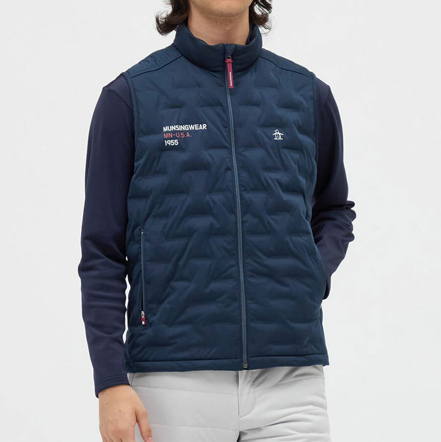 マンシングウェア　MG5FVE23M 中わたアウターベスト／ARTECH SHELL×HEAT NAVI／防風 はっ水 伸縮 保温 メンズ