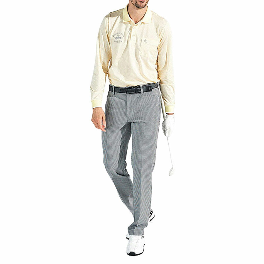 10%OFF セール マンシングウェア メンズ ポロシャツ 長袖 ゴルフウエア ペンギンマーク ブランド 吸汗速乾 ハイゲージ バーズボーダー おしゃれ 高機能MG5SLS22M