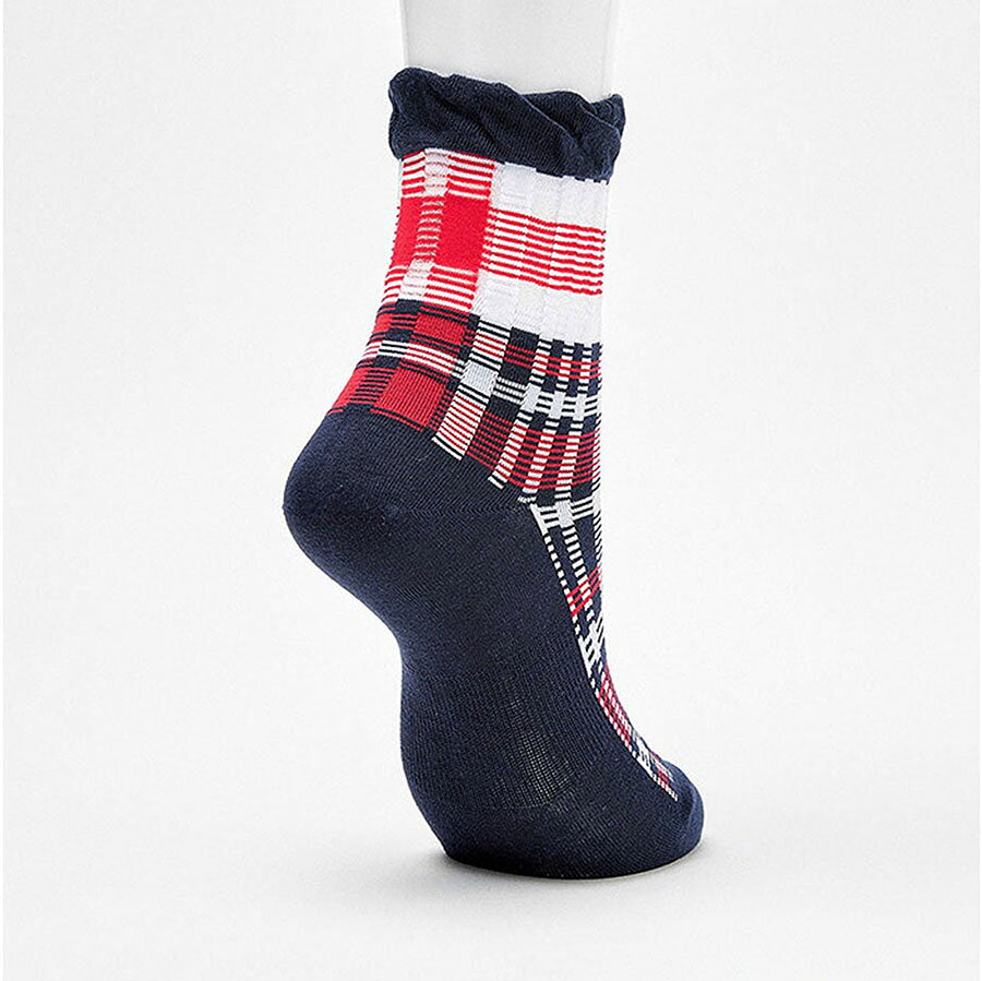 マンシングウェア レディース 靴下 ショート丈　シースルーチェック柄 ソックス ゴルフ 抗菌防臭 ホワイトMG5SSO09L 2025年 ギフト好適品