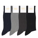 DAKS ダックス メンズ ソックス 靴下 紳士 ドレス 強撚ストライプ メッシュDD刺繍