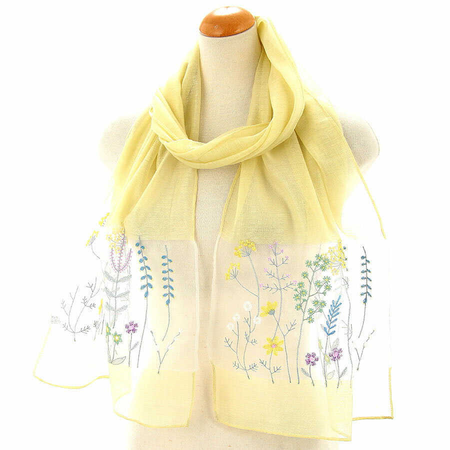 シースルー　刺繍 ストール ボタニカル柄 2025年 母の日 ギフト好適品