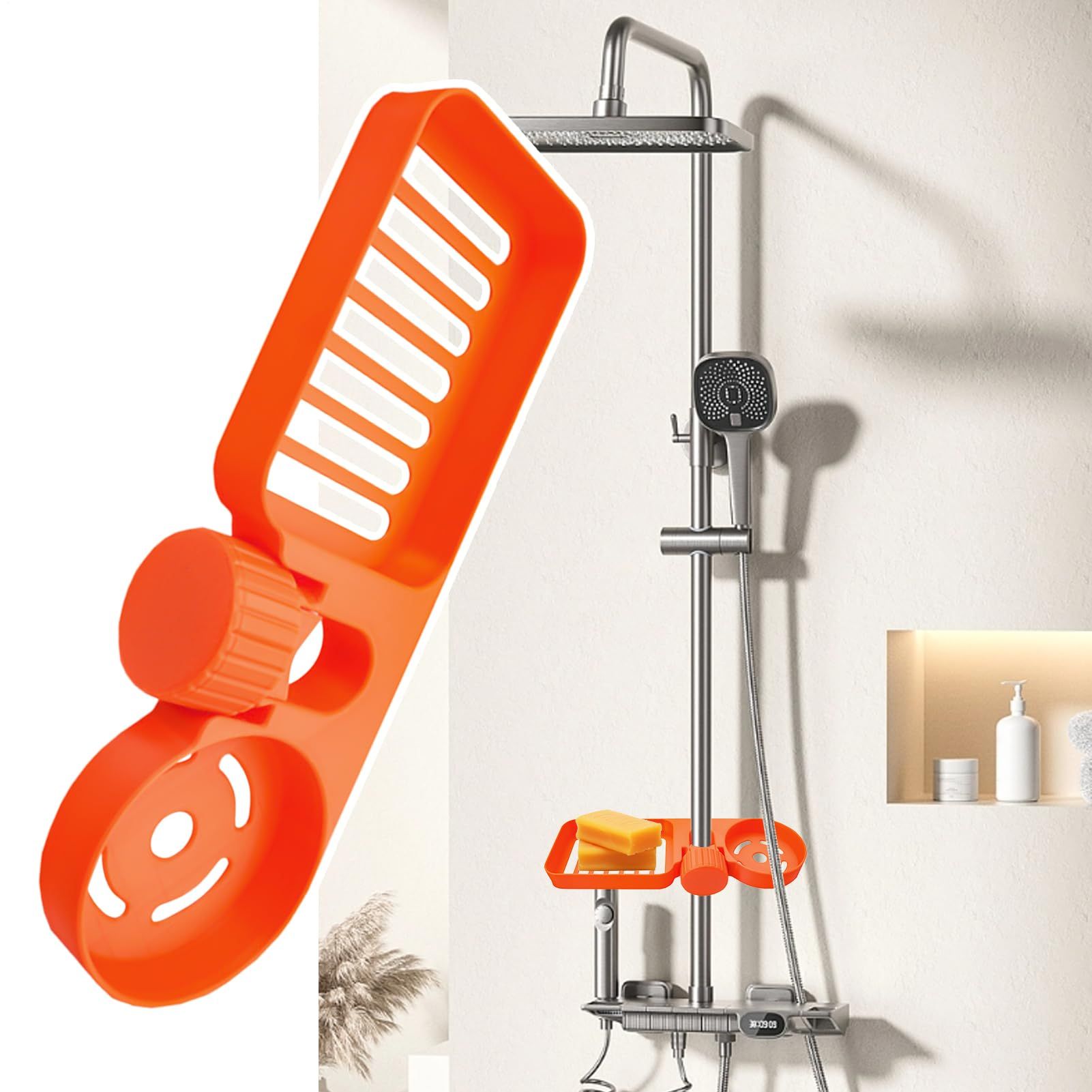 シャワーラック - シャワーシェルフオーガナイザーラック | 安定感のあるドリル不要 スペースセービン..