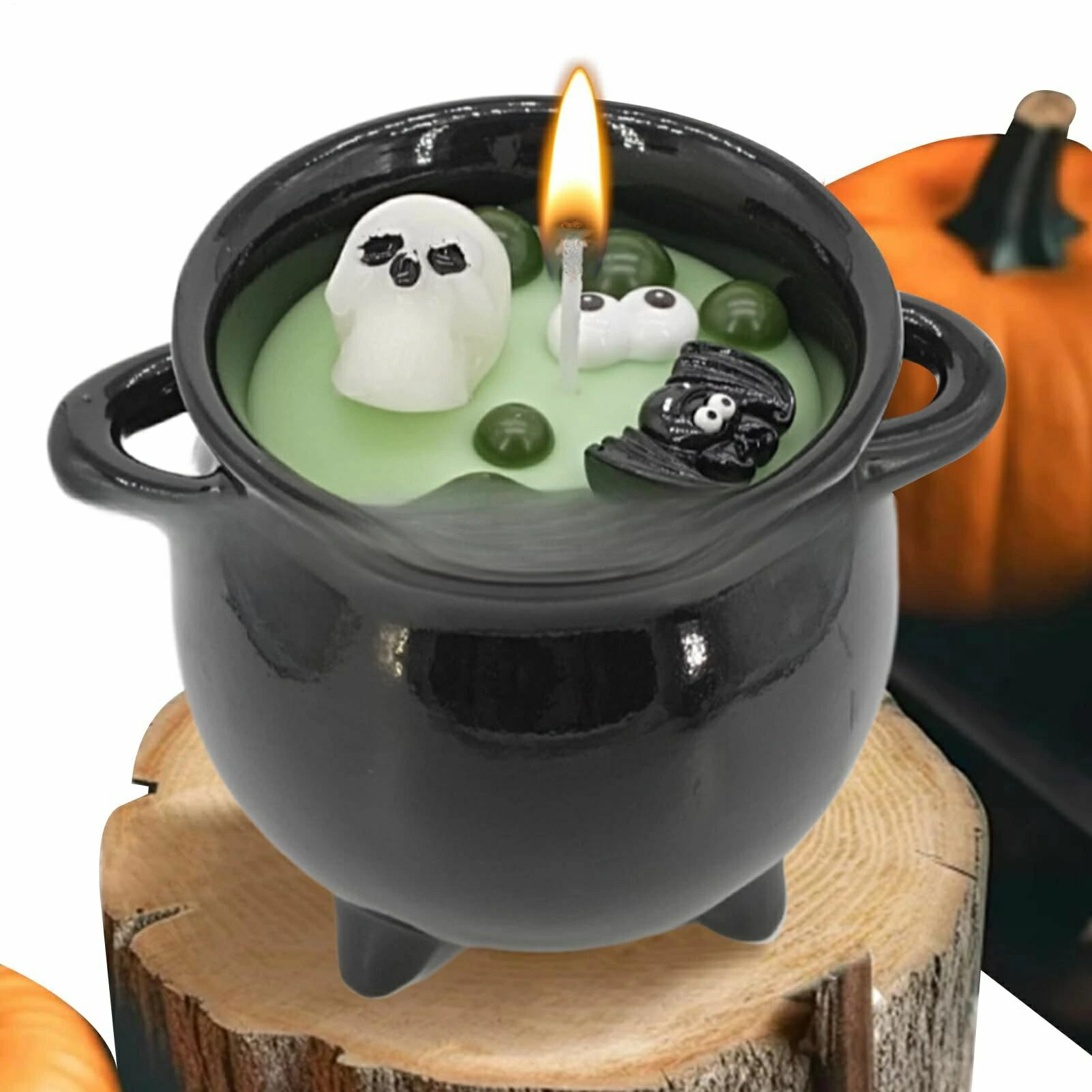ハロウィンキャンドル - フェスティブな魔女の大鍋デコレーション 芳香キャンドル 休日用 マントルピース バスルーム ダイニングテーブル パーティー 装飾品 センター飾り