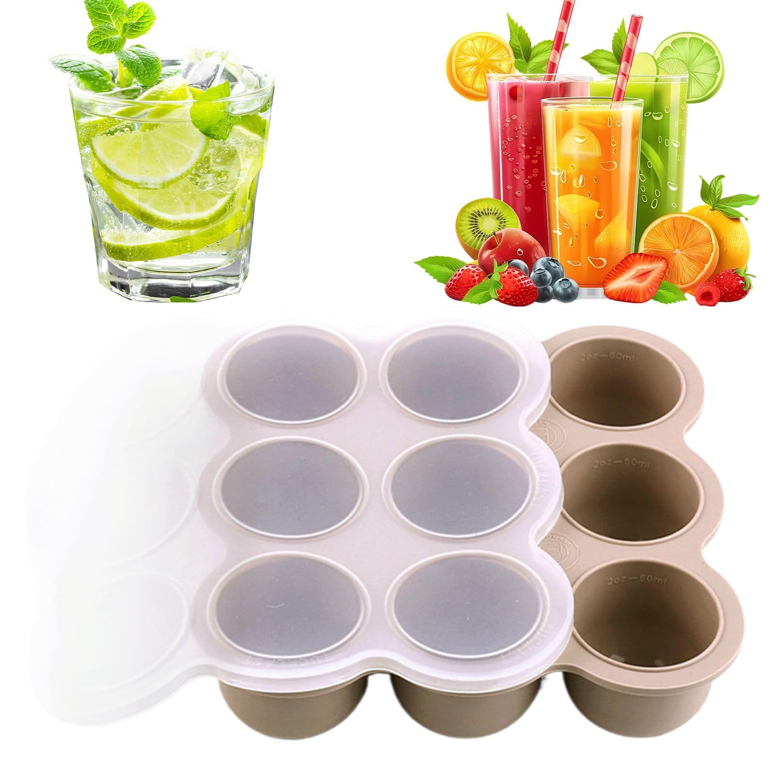 ベビーフード冷凍トレー | 9区分 蓋付き ベビーフード冷凍保存トレー - キューブ容器 果実氷 食事準備 母乳 おやつ 手作りスープ ピューレ 冷蔵庫収納