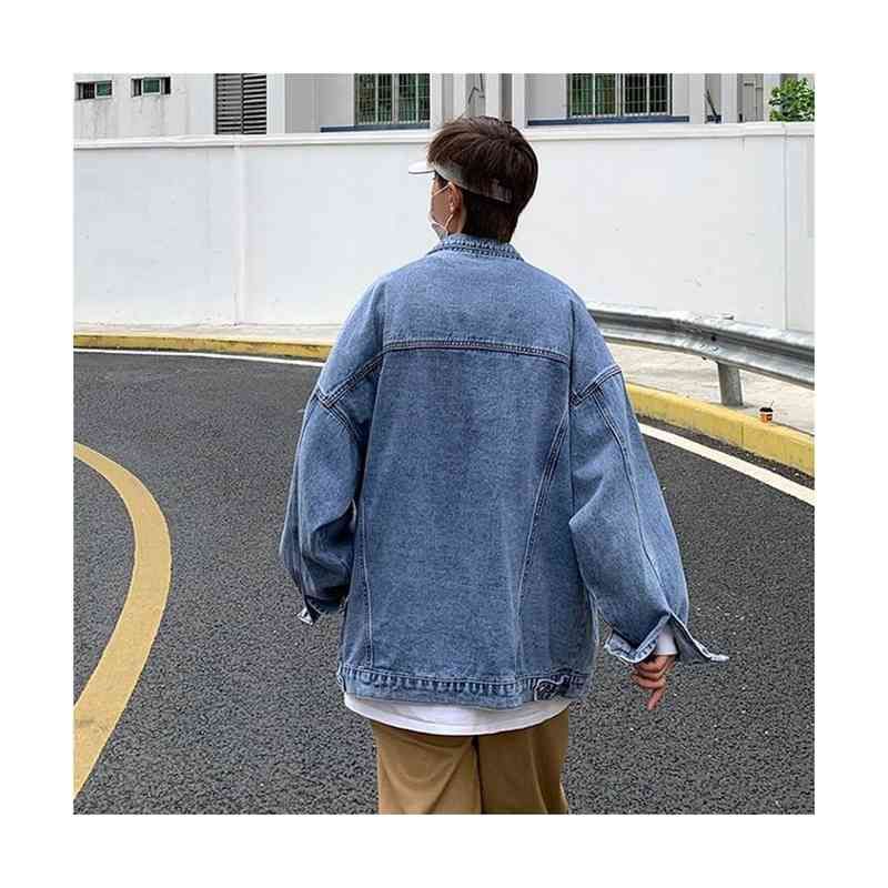 デニムコート 折り襟 長袖 デニムジャケット メンズ アウター ジャケット ポケット付き ゆったり ビッグシルエット 普段着 通勤 通学 カジュアル シンプル きれいめ おしゃれ カジュアル アウトドア