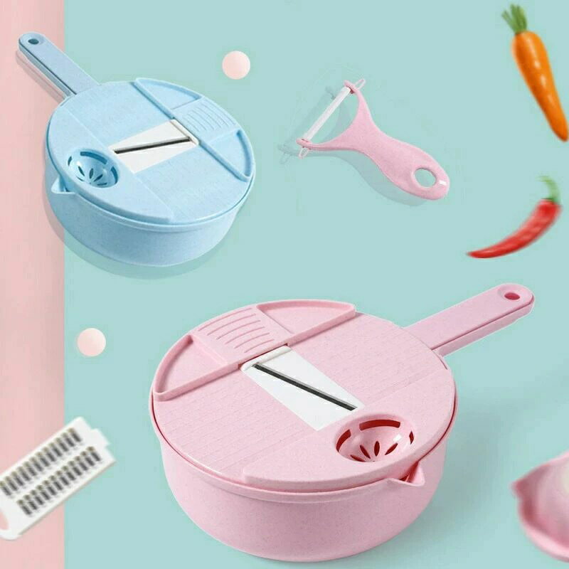 細切 粗切 6種類の刃 ボール付きスライサー みじん切り 安全ホルダー付き フードカッター 千切り スライサー 野菜カッター