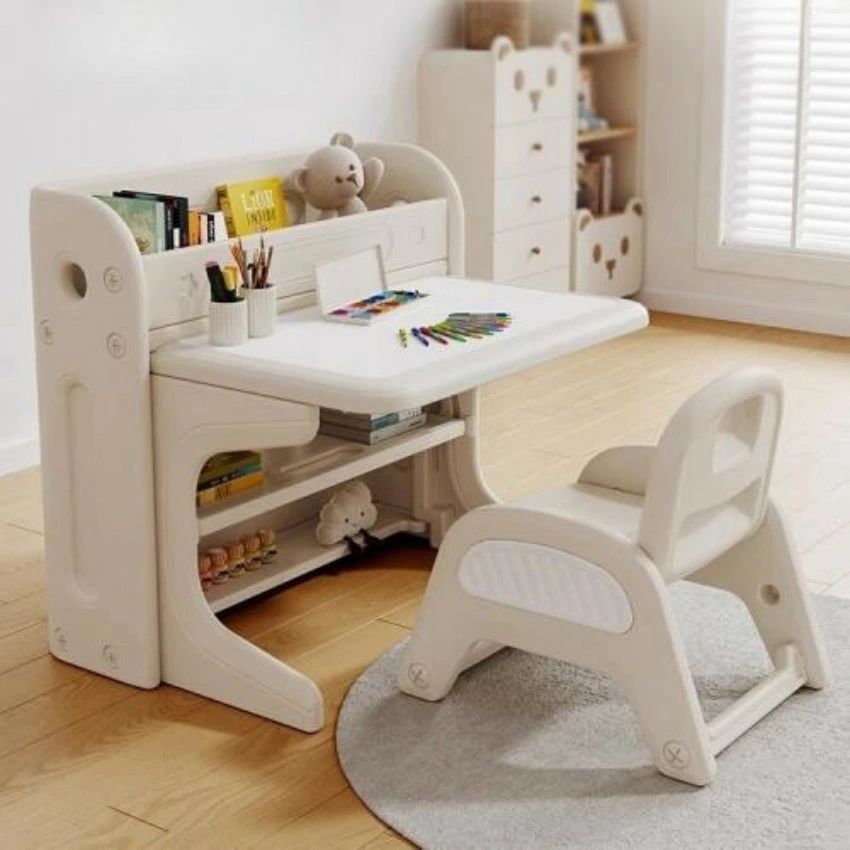 折りたたみキッズデスク チェア セット 多機能 省スペース お絵描きデスク 棚付き キッズテーブル ミニテーブル 子供用 学習色机セット 勉強机 学習デスク