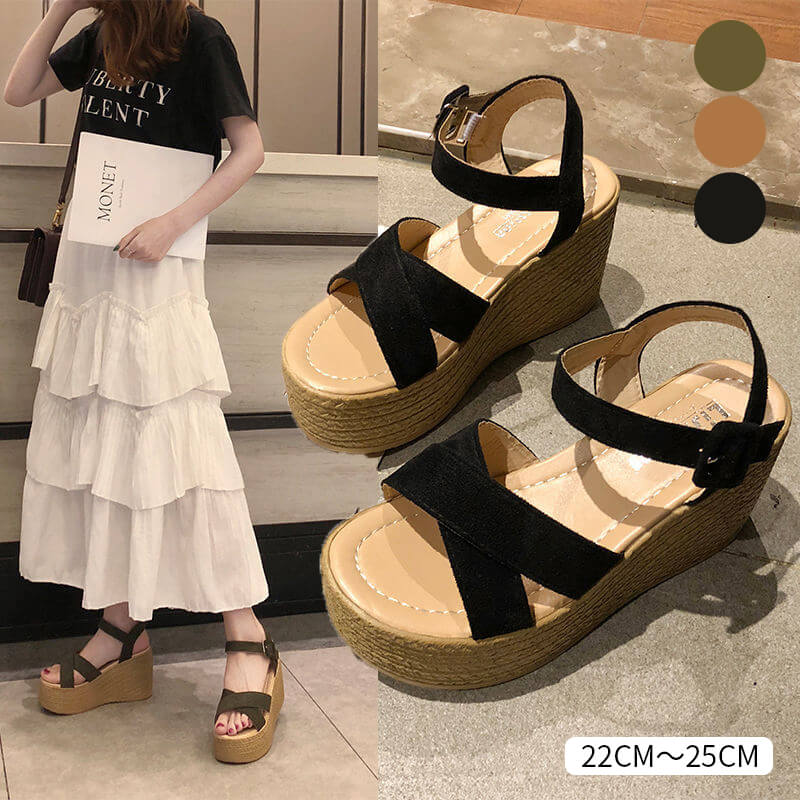 サンダル レディース 厚底 9cm ヒール ジュートサンダル 22cm-25cm 3color 34-40 ウェッジサンダル 厚底 ウェッジソール 痛くない 歩きやすい プール リゾート ワンマイル 大きいサイズ 小さいサイズ 旅行 送料無料 Sinessy 楽天市場店 新生活用品