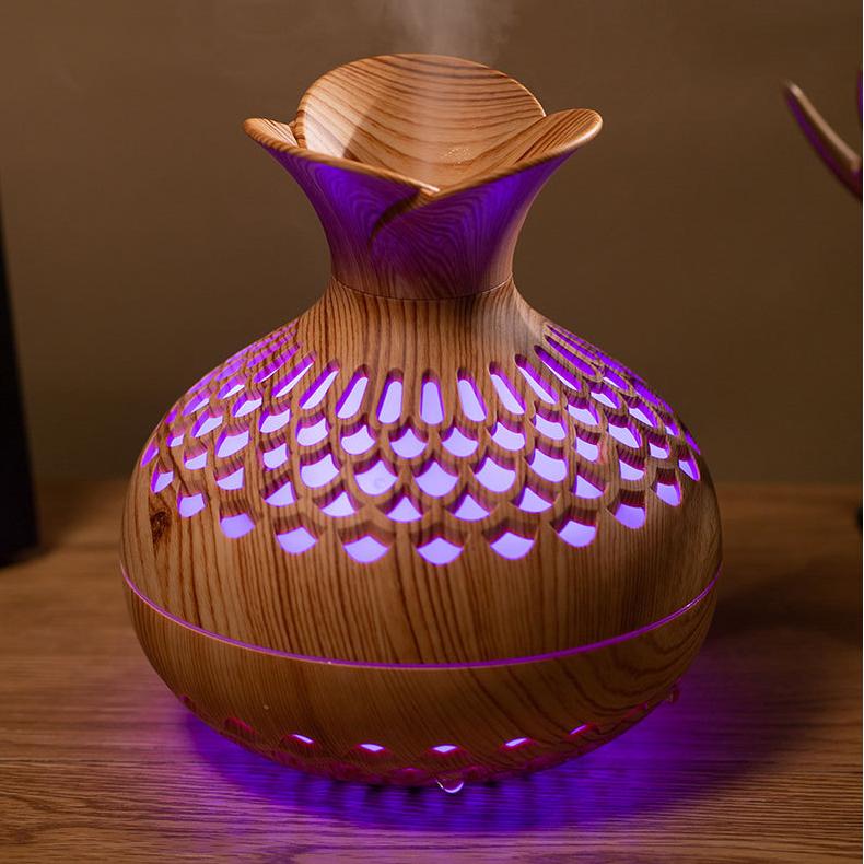 加湿器 フラワー加湿器 LEDライト付き 大容量 静音 7色 卓上 おしゃれ 小型 しずく型 300ml 加湿 保湿 ..