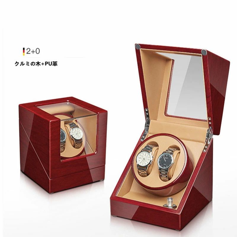 【2本巻き】 自動巻き上げ機 ワインディングマシーン レザー自働巻き 電働時計ケース 超静音設計 ワイ..