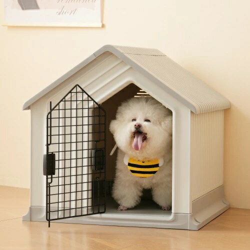 犬小屋 ドア付き ペットハウス ペットケージ プラスチック製 犬 室内犬 室外 ペットゲージ オシャレ ボ..