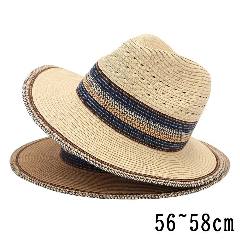 【送料無料】麦わら帽子 帽子 折りたたみ カウボーイスタイル 男女兼用 ストローハット つば7cm 日焼け止め 日焼け対策 おしゃれ 格好いい 日焼け防止 ハット 夏の日 フリーサイズ 運動会 旅 春夏 父の日 浜辺 旅行 休暇 日常生活 かわいい 56～58cm 2カラー